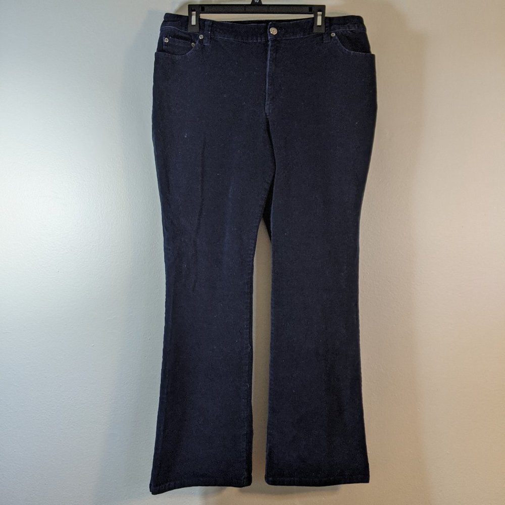 St John's Bay Navy Blue Corduroy Boot Cut Pant